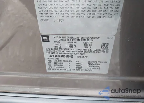 2017 Buick Envision Preferred from USA, damaged, VIN LRBFXCSAXHD070606